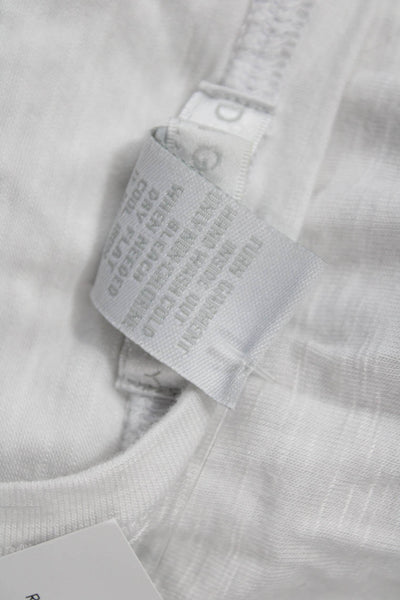 Design History Womens Striped Print Ruffled Short Sleeve Blouse White Size XS