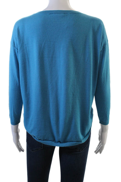 Rag & Bone Womens Wool Long Sleeve Knit Pullover Top Blue Size 6