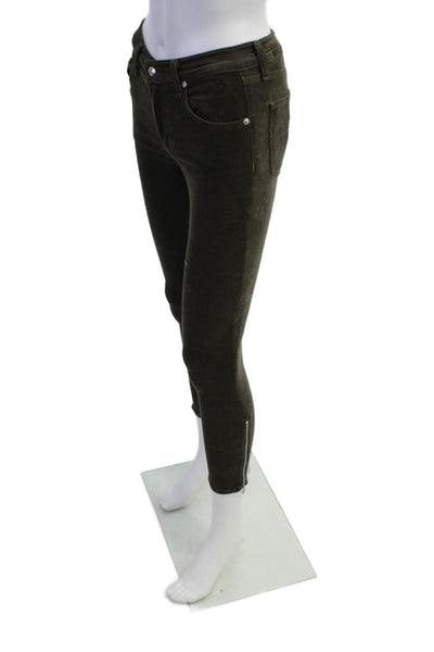 Rag & Bone Womens Cotton Zip Button Skinny Leg Pants Army Green Size EUR 25