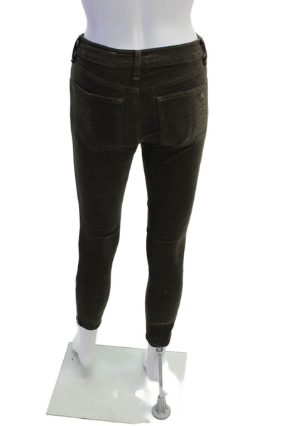Rag & Bone Womens Cotton Zip Button Skinny Leg Pants Army Green Size EUR 25