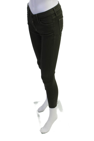 Adriano Goldschmied Womens Button Zip Lined Skinny Leg Pants Green Size EUR 25