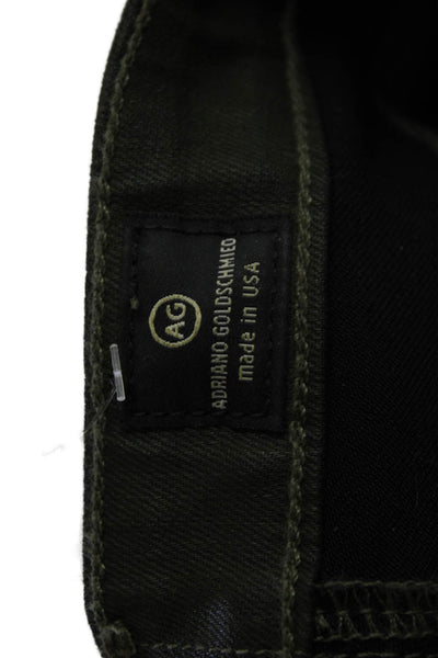 Adriano Goldschmied Womens Button Zip Lined Skinny Leg Pants Green Size EUR 25