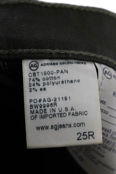 Adriano Goldschmied Womens Button Zip Lined Skinny Leg Pants Green Size EUR 25