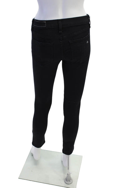 Rag & Bone Womens Cotton Zip Button Skinny Leg Jeans Black Size EUR 25