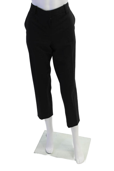 Theory Womens Wool Solid Four Pocket Tapered Trousers Pants Black Size 6