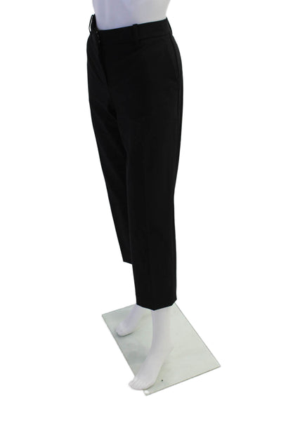 Theory Womens Wool Solid Four Pocket Tapered Trousers Pants Black Size 6