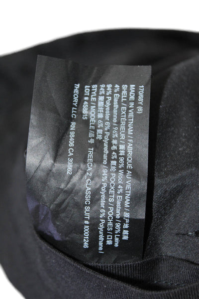 Theory Womens Wool Solid Four Pocket Tapered Trousers Pants Black Size 6