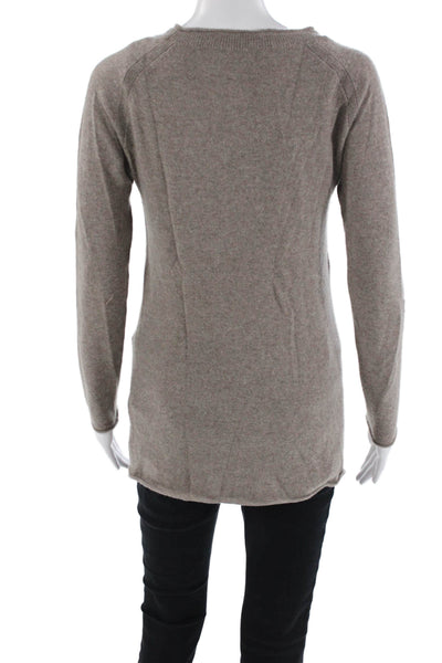 Saffron Women's Long Sleeves Round Neck Cashmere Pullover Sweater Gray Size S