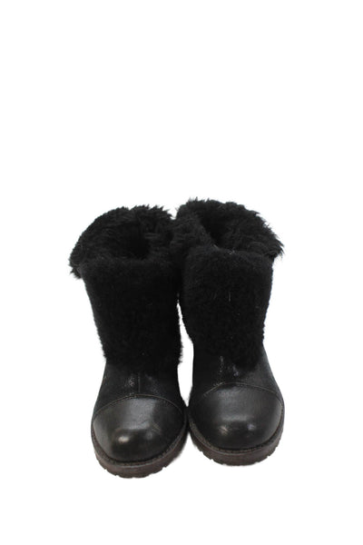 Matt Bernson Womens Leather Cap Toe Belted Ankle Boots Black Metallic Size 35 5