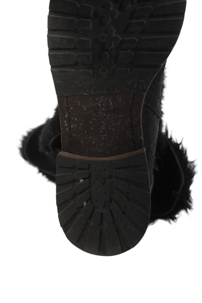 Matt Bernson Womens Leather Cap Toe Belted Ankle Boots Black Metallic Size 35 5