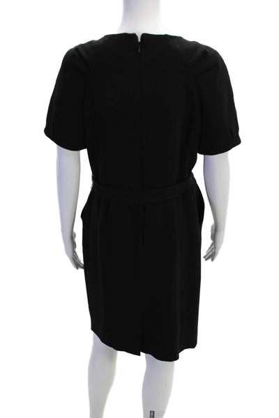 Gerard Darel Womens Short Sleeves Belted Sheath Dress Black Size EUR 40