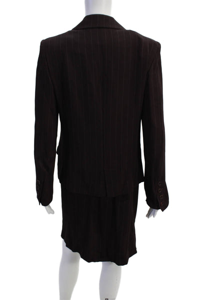 Sonia Rykiel Womens Striped Button Down Skirt Suit Purple Size EUR 42