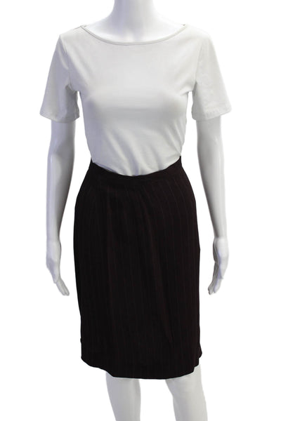 Sonia Rykiel Womens Striped Button Down Skirt Suit Purple Size EUR 42