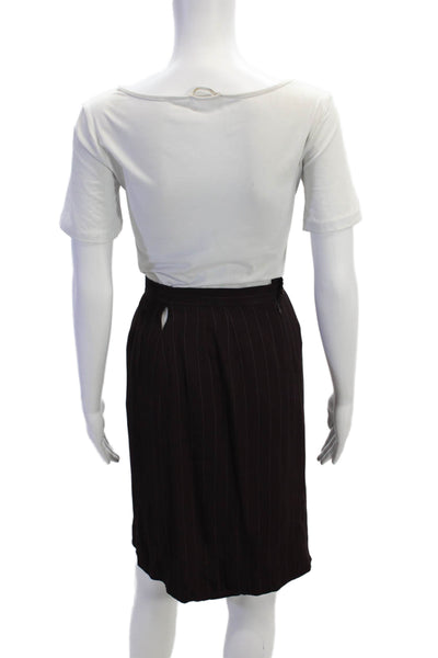 Sonia Rykiel Womens Striped Button Down Skirt Suit Purple Size EUR 42