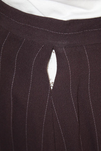 Sonia Rykiel Womens Striped Button Down Skirt Suit Purple Size EUR 42