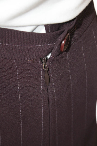 Sonia Rykiel Womens Striped Button Down Skirt Suit Purple Size EUR 42
