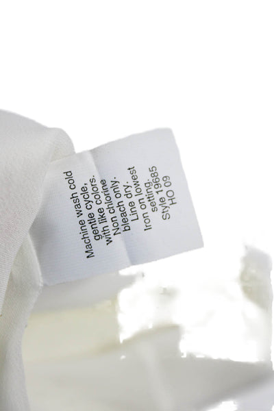 J Crew Womens Silk Ruffled Neckline Sleeveless Tank Top Off White Size 12