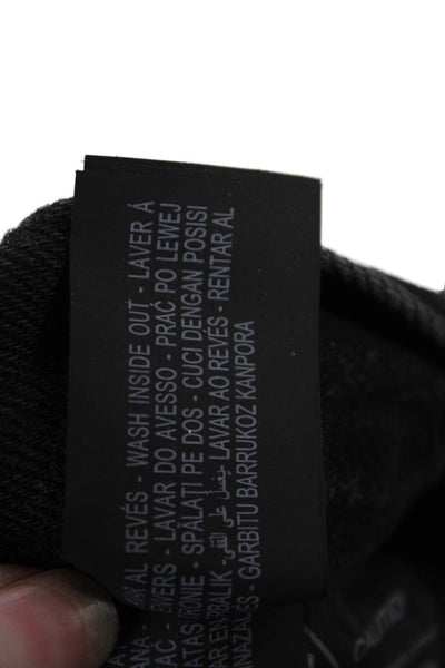 Zara Womens High Rise Zip Up Cropped Jeans Washed Black Cotton Size 10