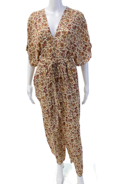 French Connection Womens Floral Print Puff Strap Detail Mini Dress Beige Size XS