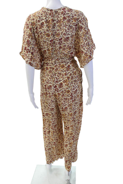French Connection Womens Floral Print Puff Strap Detail Mini Dress Beige Size XS