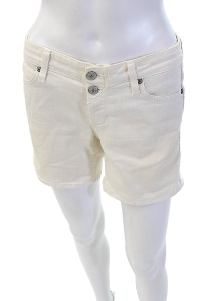Vince Womens Cotton Blend Five Pocket Mid-Rise Denim Shorts White Size 26