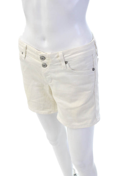 Vince Womens Cotton Blend Five Pocket Mid-Rise Denim Shorts White Size 26