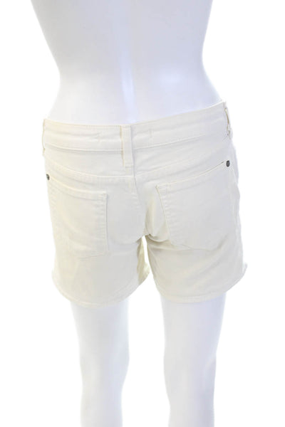 Vince Womens Cotton Blend Five Pocket Mid-Rise Denim Shorts White Size 26