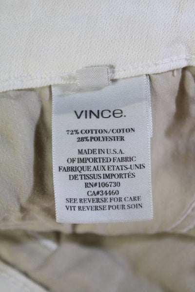 Vince Womens Cotton Blend Five Pocket Mid-Rise Denim Shorts White Size 26