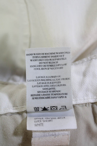 Vince Womens Cotton Blend Five Pocket Mid-Rise Denim Shorts White Size 26