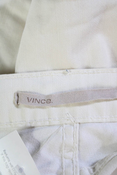 Vince Womens Cotton Blend Five Pocket Mid-Rise Denim Shorts White Size 26