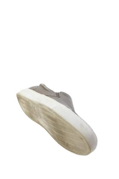 Greats Brookyln Womens Leather Toe Cap Slip On Low Top Sneakers Taupe Size 8