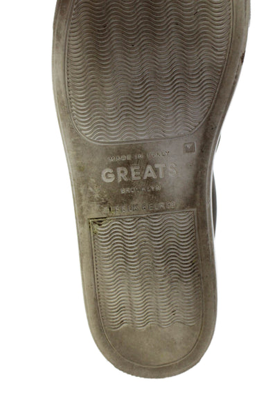 Greats Brookyln Womens Leather Toe Cap Slip On Low Top Sneakers Taupe Size 8