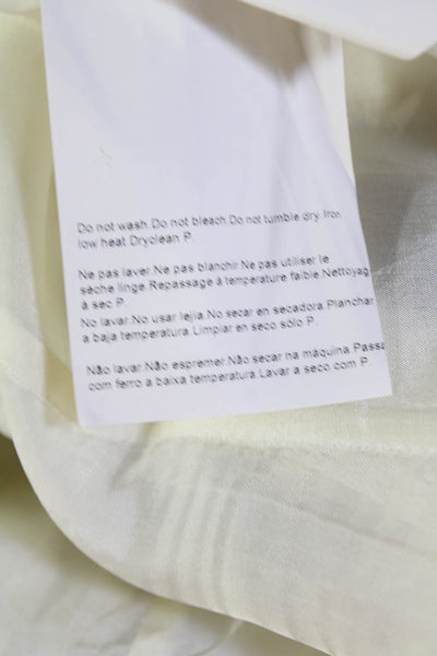 Boss Hugo Boss Womens Cotton Florl Pleated Knee Length Skirt White Size 4