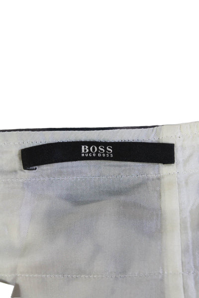 Boss Hugo Boss Womens Cotton Florl Pleated Knee Length Skirt White Size 4