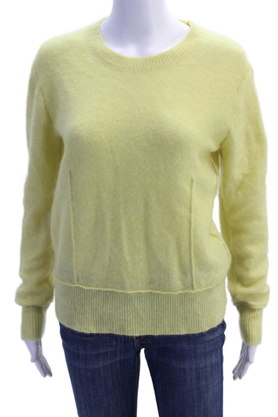 By Malene Birger Womens Long Sleeve Crew Neck Sweater Yellow Wool Size XS