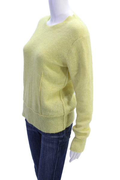 By Malene Birger Womens Long Sleeve Crew Neck Sweater Yellow Wool Size XS