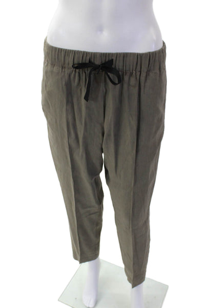 Babaton Womens Cotton Drawstring Straight Leg Causal Pants Khaki Size M