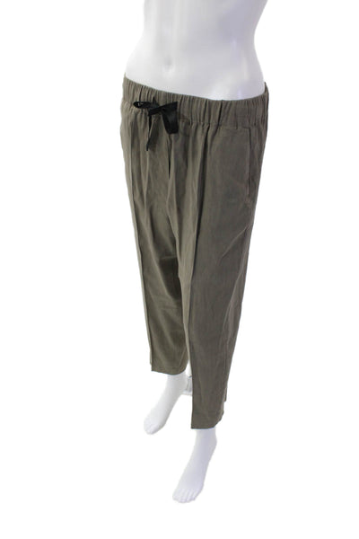 Babaton Womens Cotton Drawstring Straight Leg Causal Pants Khaki Size M