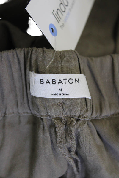 Babaton Womens Cotton Drawstring Straight Leg Causal Pants Khaki Size M