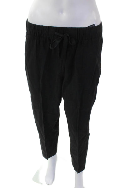 Babaton Womens Cotton Textured Drawstring Straight Leg Pants Black Size M