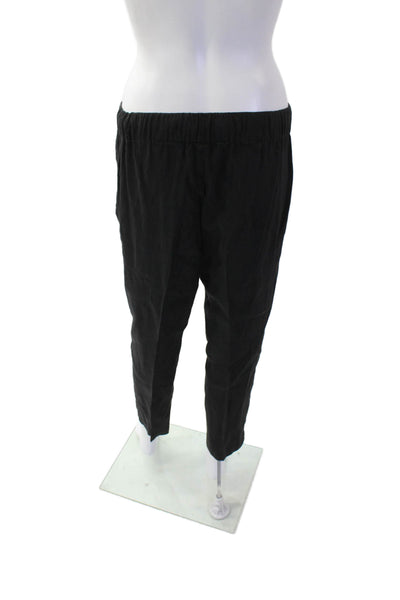 Babaton Womens Cotton Textured Drawstring Straight Leg Pants Black Size M