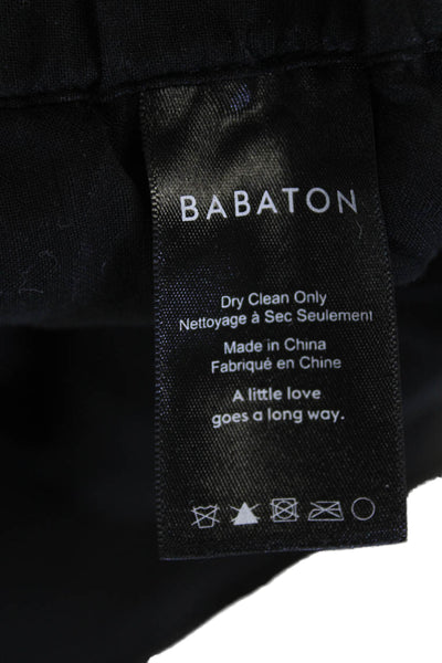 Babaton Womens Cotton Textured Drawstring Straight Leg Pants Black Size M