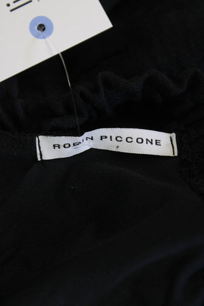 Robin Piccone Womens Cotton Sleeveless Ruched Jumpsuit Black Size M