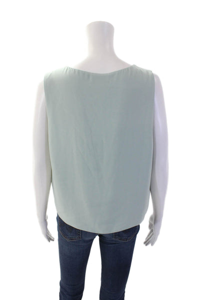 Babaton Womens Textured V-neck Sleek Tank Blouse Mint Green Size Large