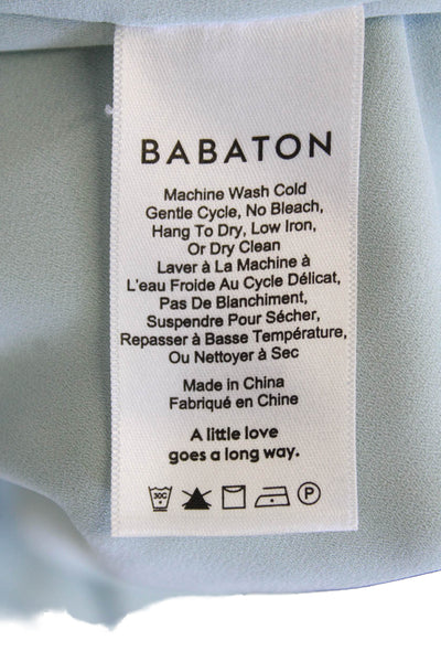 Babaton Womens Textured V-neck Sleek Tank Blouse Mint Green Size Large