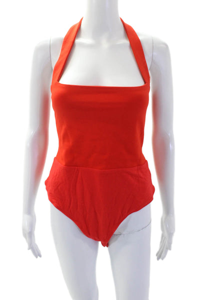 Superdown Womens Textured Sleeveless Square Neck Sleek Blouse Red Size L
