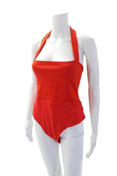 Superdown Womens Textured Sleeveless Square Neck Sleek Blouse Red Size L