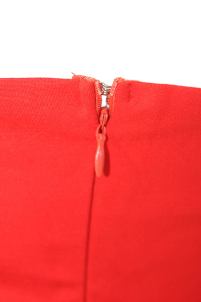 Superdown Womens Textured Sleeveless Square Neck Sleek Blouse Red Size L