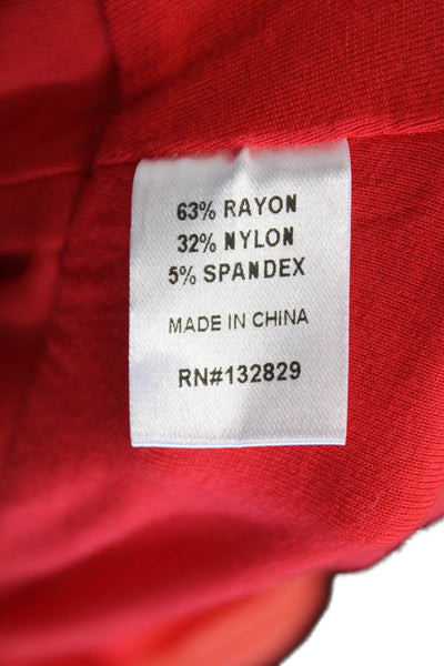 Superdown Womens Textured Sleeveless Square Neck Sleek Blouse Red Size L