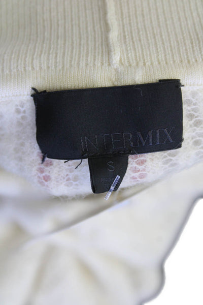 Intermix Womens Alpaca Turtleneck Peplum Pullover Sweater Cream Size S